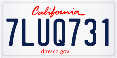 CA license plate 7LUQ731