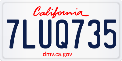 CA license plate 7LUQ735