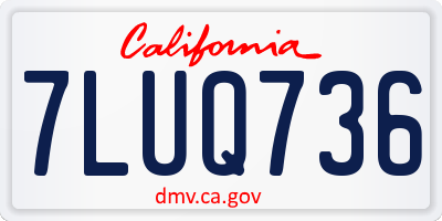 CA license plate 7LUQ736