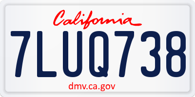 CA license plate 7LUQ738