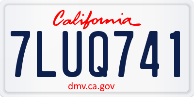 CA license plate 7LUQ741