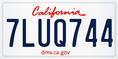 CA license plate 7LUQ744