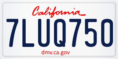 CA license plate 7LUQ750