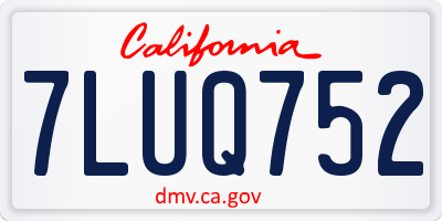 CA license plate 7LUQ752