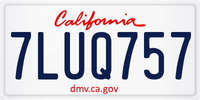 CA license plate 7LUQ757