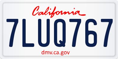CA license plate 7LUQ767