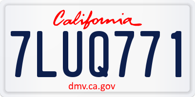 CA license plate 7LUQ771