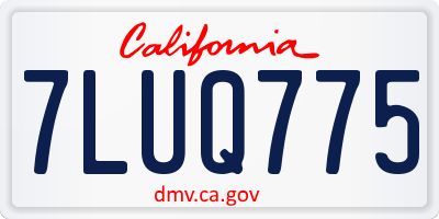 CA license plate 7LUQ775