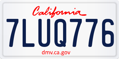 CA license plate 7LUQ776