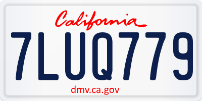 CA license plate 7LUQ779