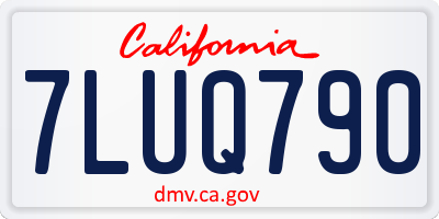 CA license plate 7LUQ790