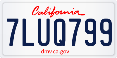 CA license plate 7LUQ799