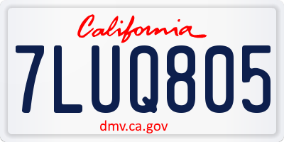 CA license plate 7LUQ805