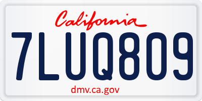 CA license plate 7LUQ809