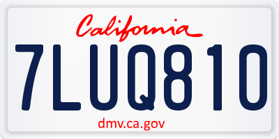 CA license plate 7LUQ810