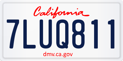 CA license plate 7LUQ811