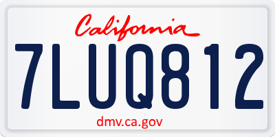 CA license plate 7LUQ812