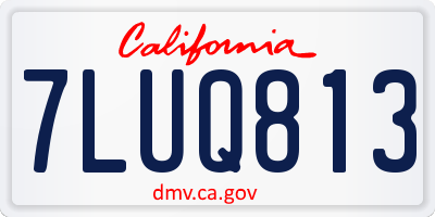 CA license plate 7LUQ813