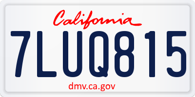 CA license plate 7LUQ815