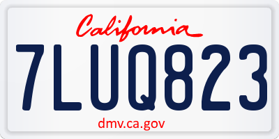 CA license plate 7LUQ823