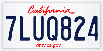 CA license plate 7LUQ824