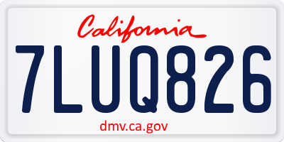 CA license plate 7LUQ826