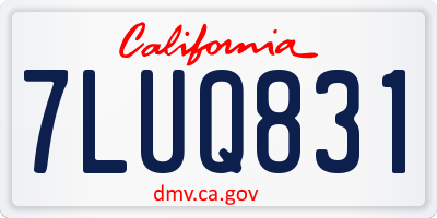 CA license plate 7LUQ831