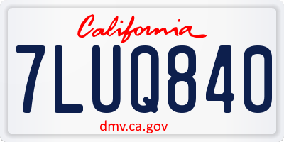 CA license plate 7LUQ840