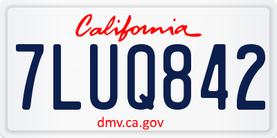 CA license plate 7LUQ842
