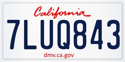 CA license plate 7LUQ843