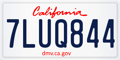 CA license plate 7LUQ844