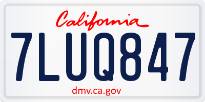 CA license plate 7LUQ847