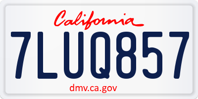 CA license plate 7LUQ857