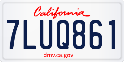 CA license plate 7LUQ861