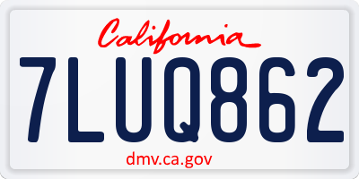 CA license plate 7LUQ862