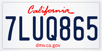 CA license plate 7LUQ865
