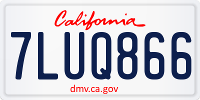 CA license plate 7LUQ866