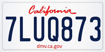 CA license plate 7LUQ873