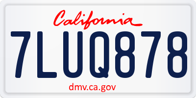 CA license plate 7LUQ878