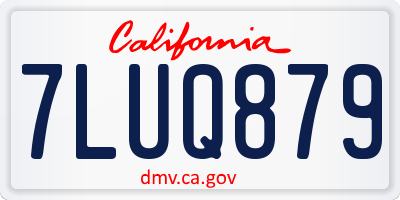CA license plate 7LUQ879