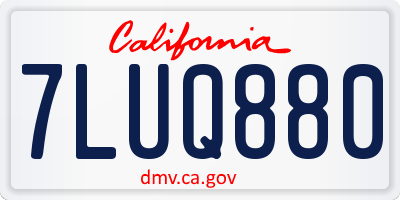 CA license plate 7LUQ880