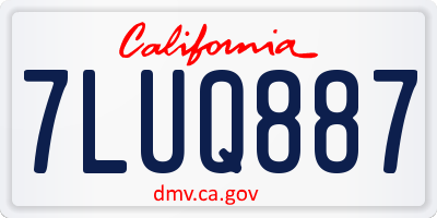 CA license plate 7LUQ887