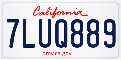 CA license plate 7LUQ889