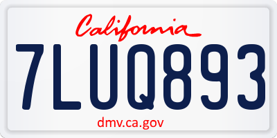 CA license plate 7LUQ893
