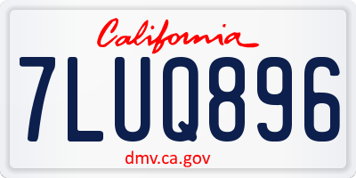 CA license plate 7LUQ896