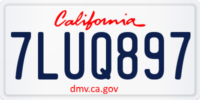 CA license plate 7LUQ897