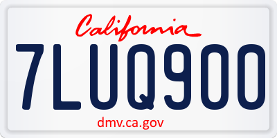 CA license plate 7LUQ900