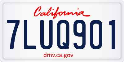 CA license plate 7LUQ901
