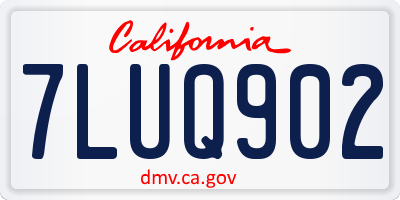 CA license plate 7LUQ902