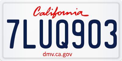 CA license plate 7LUQ903